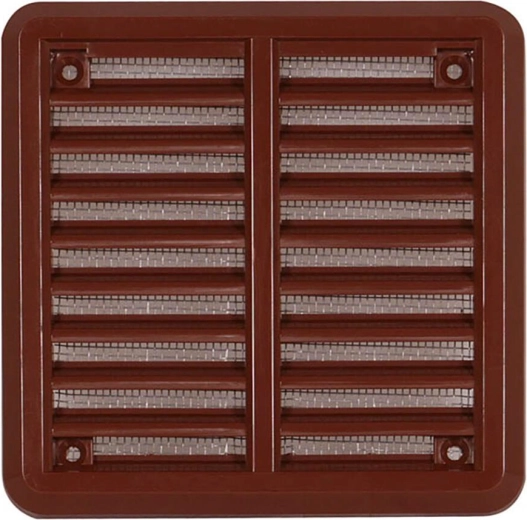 Grilă de ventilație cu plasă 100 × 100 mm – Maro