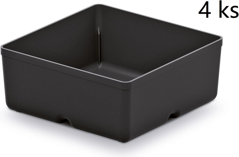 Set de cutii din plastic pentru unelte Unite Box, negre, 4 buc.