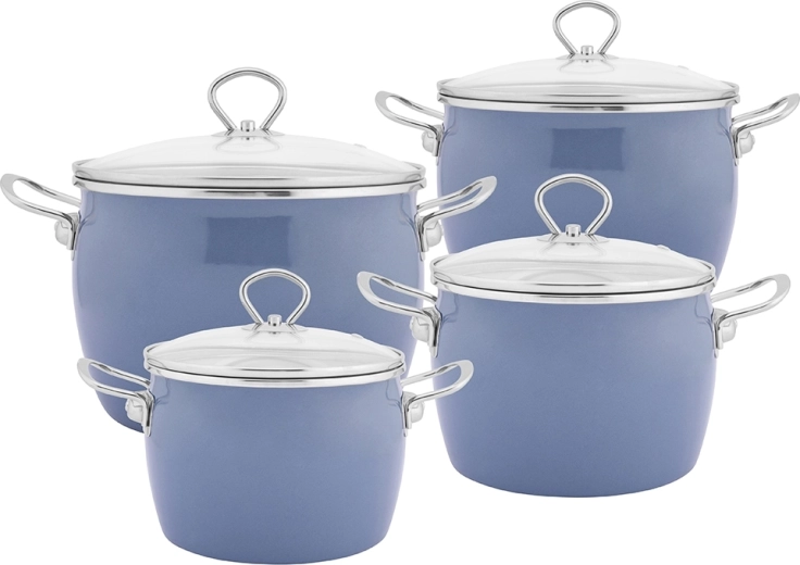 Balbina set de oale emailate 8 piese, albastru