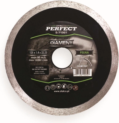 Disc diamantat 125 mm cu margine continuă STALCO