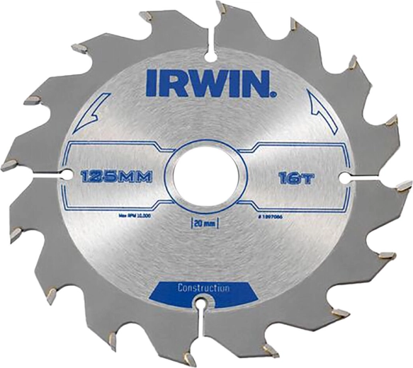 Disc de tăiere IRWIN 125 mm, 16 dinți, pentru lemn