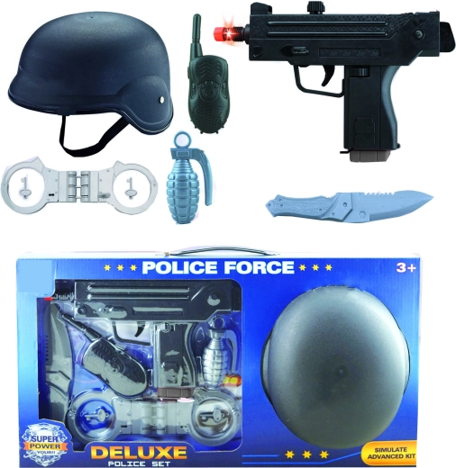 Pistol-mitralieră de poliție cu accesorii – set 6 buc.