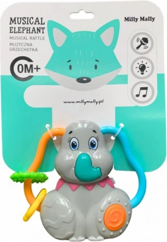 Zornăitor muzical în formă de elefant Milly Mally