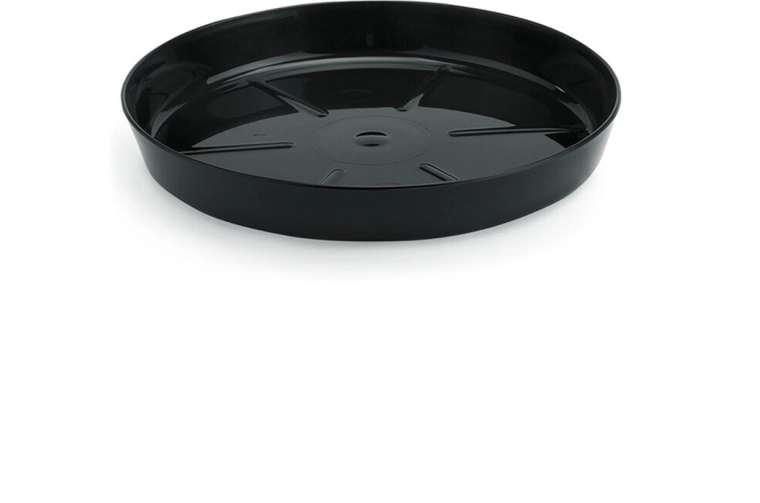 Suport pentru ghiveci Lamela Magnolia, negru, diametru 11,2 cm