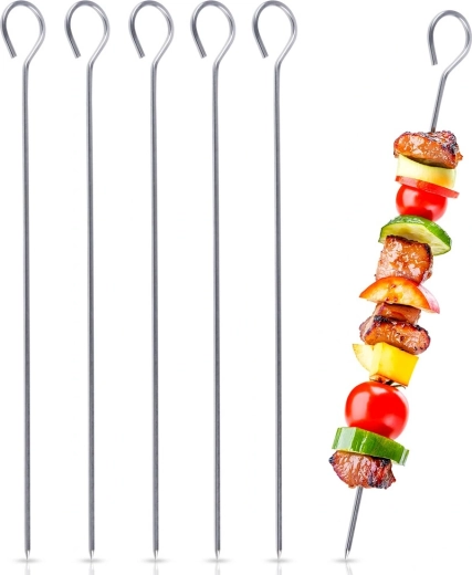 Țepușe din inox Vilde pentru frigărui 40 cm, 6 buc.