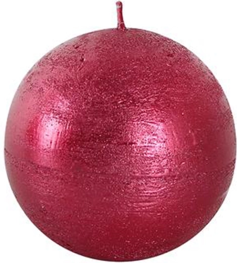Lumânare rustică rotundă 8 cm PROVENCE roșie