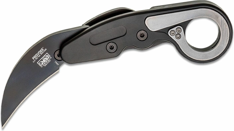 CRKT Provoke First Responder karambit tactic 6 cm, negru, aluminiu, titan, teacă