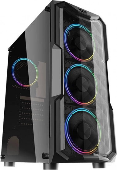Carcasă PC Darkflash Aquarius Acrylic neagră, midi tower cu sticlă securizată