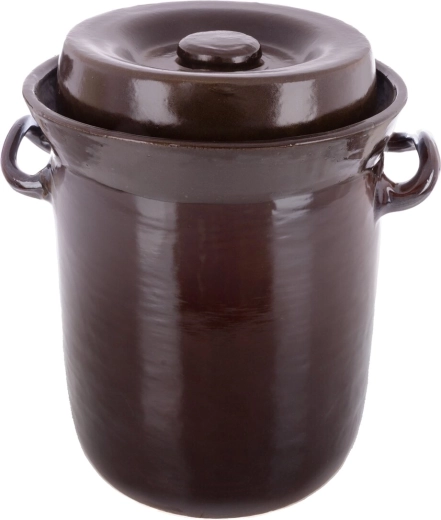 Oală ceramică pentru murături (varză) 15 l cu capac