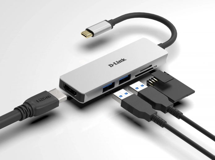 Hub USB-C D-Link cu HDMI și cititor SD/microSD