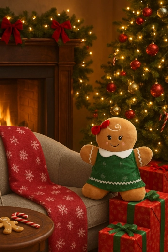 Decorațiune de turtă dulce Crăciun băiat/fată 49 cm