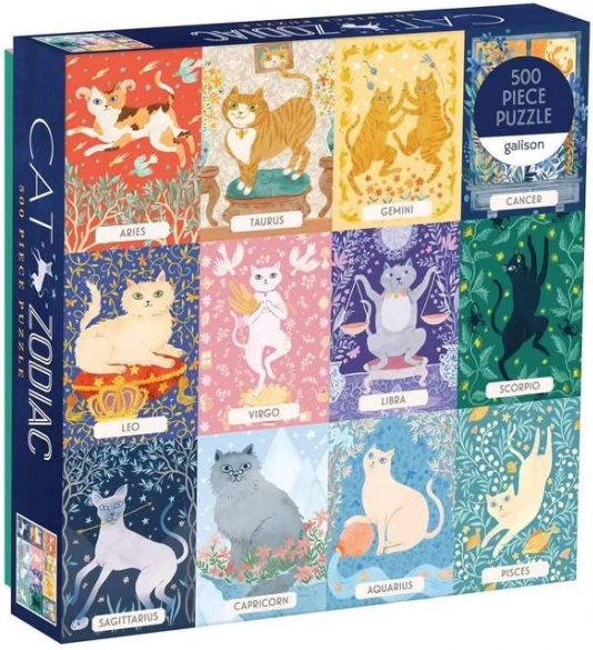 Puzzle Zodiacul Pisicilor 500 de piese de la Galison