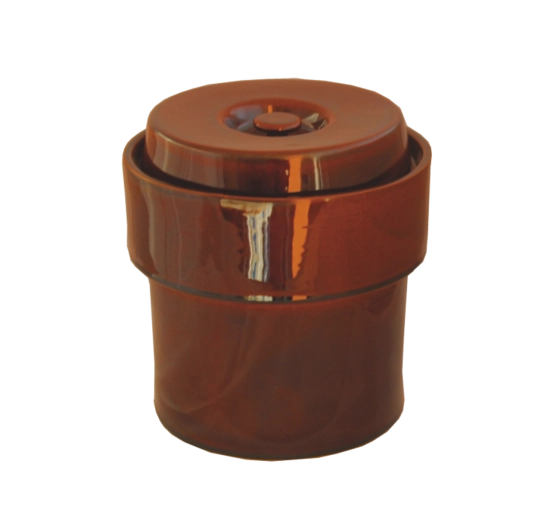 Vas ceramic ermetic pentru fermentare 5 l – glazură culoare miere