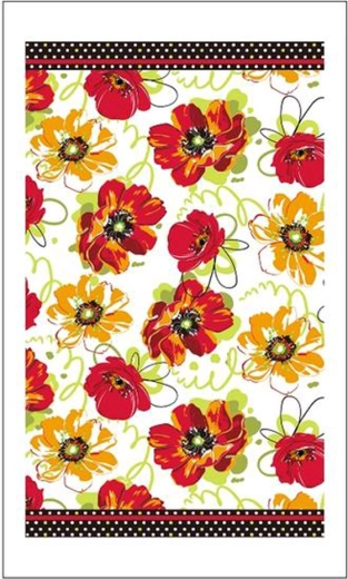 Prosop de bucătărie Toro cu flori roșii 38 × 63 cm
