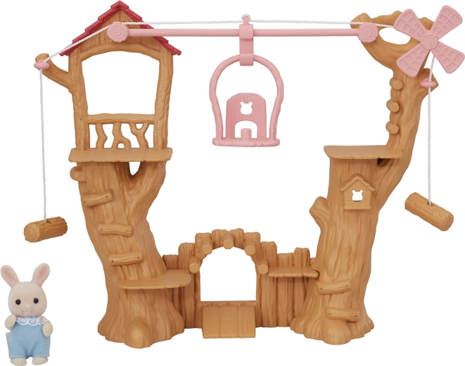 Sylvanian Families loc de joacă cu tiroliană pentru copii și gondolă
