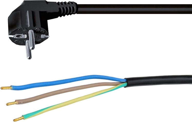 Solight cordon flexo 3× 1 mm² negru 2 m