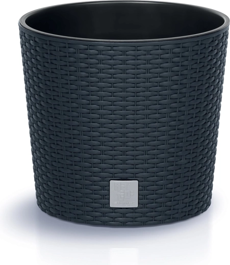 Ghiveci Rato Round cu inserție 25 cm antracit
