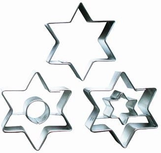 Set de forme decupatoare din inox pentru prăjituri Stea, 3 piese