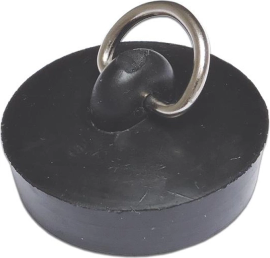 Dop negru din cauciuc pentru chiuvetă 43 mm cu inel metalic