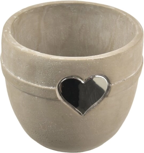 Ghiveci din beton în formă de inimă, gri 15 × 15 × 13 cm