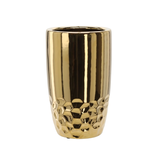 Ghiveci ceramic auriu 38 × 38 × 45 cm