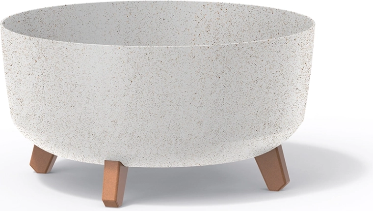 Ghiveci Gracia Low Eco Wood 38 cm – alb