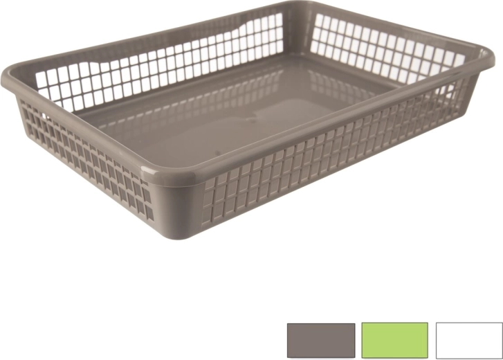 Organizator din plastic – coș jos 38,5 × 25,5 × 6,5 cm (mix de culori)