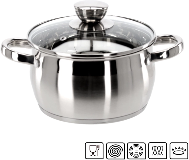 Oală din inox cu capac Belly 2 l 18 cm