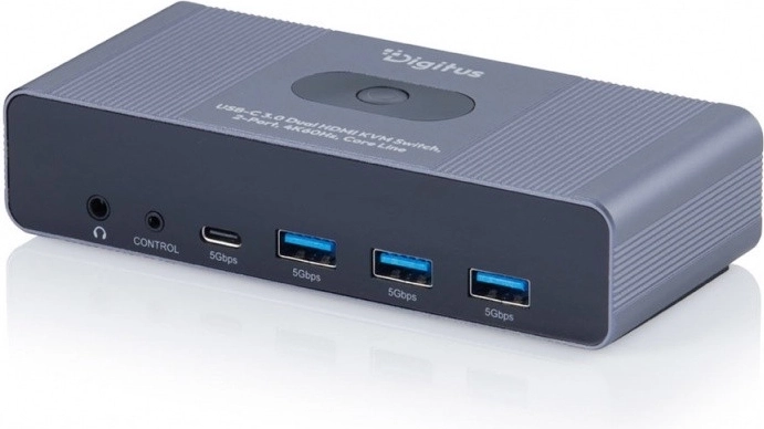 Comutator KVM Digitus HDMI pentru 2 computere și 2 monitoare, cu USB și sunet