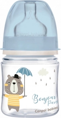 Canpol babies Biberon cu gât larg BONJOUR PARIS 120 ml albastru