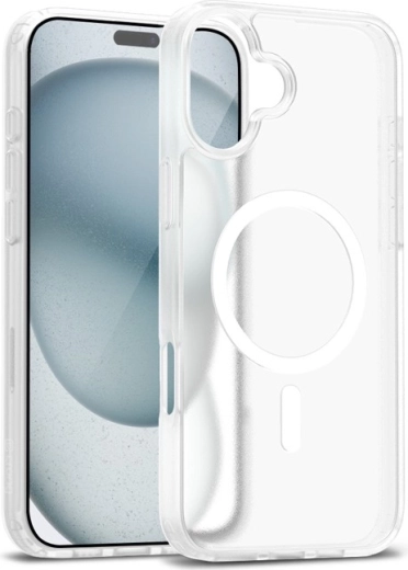 Husă Crong Hybrid Matte Magnetic cu MagSafe pentru iPhone 17, albă