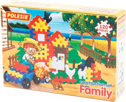 Set de construcție pentru copii Polesie Family 120 piese în cutie