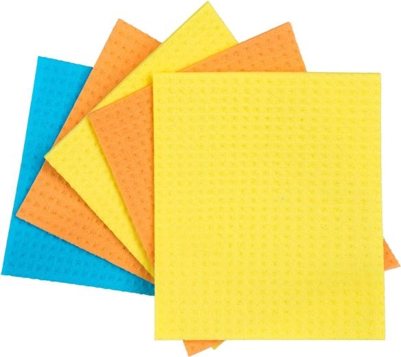 Lavete buretoase din celuloză 18 × 15,5 cm, mix de culori, 5 buc