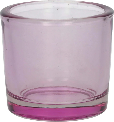 Suport pentru lumânare tip pastilă Espen 6,5 × 6 cm mov transparent sticlă