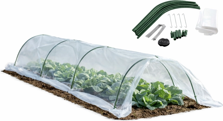 Mini seră de grădină tunel 1,8 × 6 m cu folie