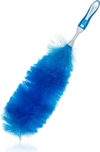 Pana antistatică EXCLUSIVE cu mâner moale 40 cm (58 cm lungime totală), albastru‑alb