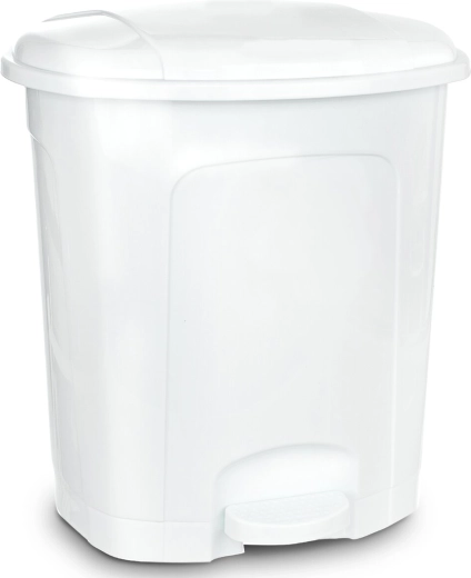 Coș de gunoi din plastic cu pedală 50 l, alb
