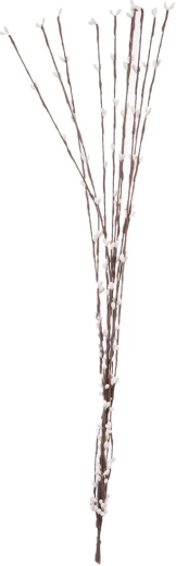 Ramură decorativă artificială cu floare albă/maro, 65 cm