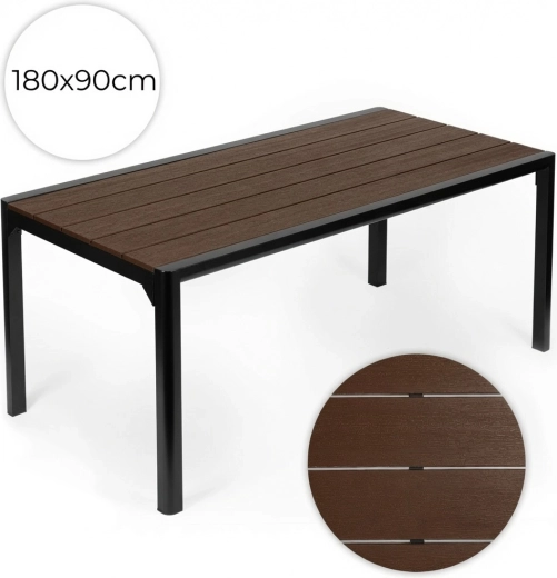 Masă de grădină MultiGarden 180 × 90 cm, maro, pentru 6–8 persoane