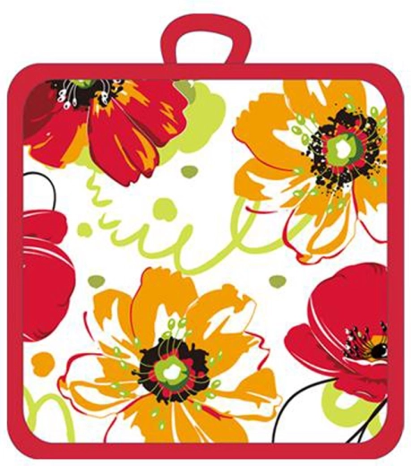 Suport pentru oală Toro cu flori de Crăciun, roșu/alb 17 × 17 cm