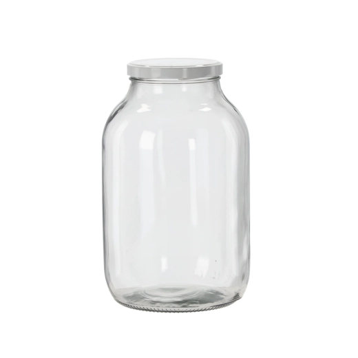 Borcan pentru conserve 4 l cu capac alb cu filet