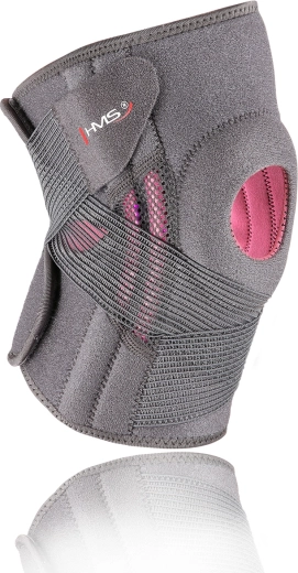 Orteză pentru genunchi cu rotulă deschisă și strângere în X