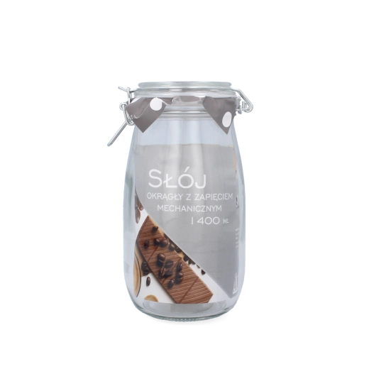Borcan rotund 1,4 l cu închidere mecanică