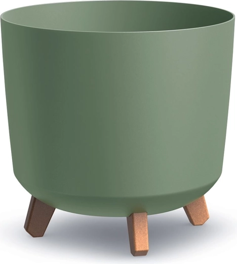 Ghiveci Gracia Tubus 29,8 cm verde pământiu pe picioare