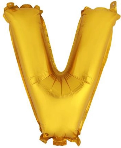Baloană din folie TORO litera V 30 cm auriu