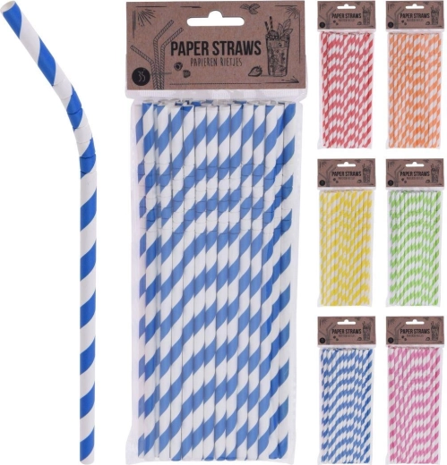 Paie de hârtie cu articulație 6 × 210 mm, mix de culori (35 buc.)
