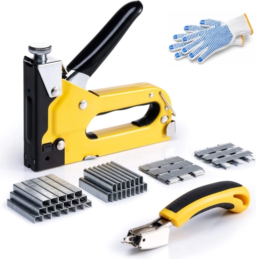 Capsator manual pentru tapițerie Renew force cu set de 6000 capse și cuie