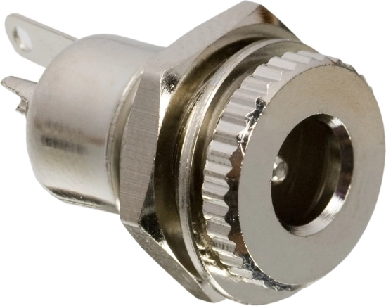 Mufă DC metalică încastrabilă 5,5 × 2,5 mm