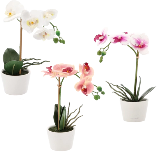 Floare artificială orhidee mix de culori 30 cm