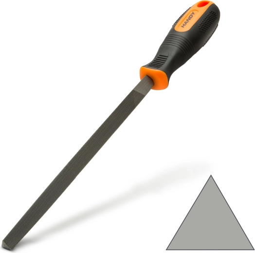 Pilă triunghiulară pentru lemn și metal, granulație medie